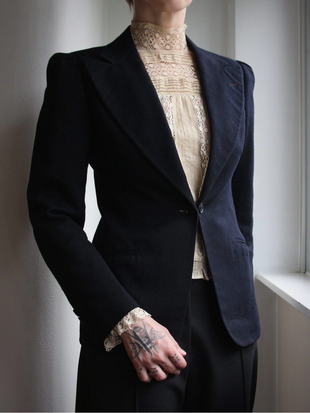 1930's Indigo Wool Tailored Blazer Jacket